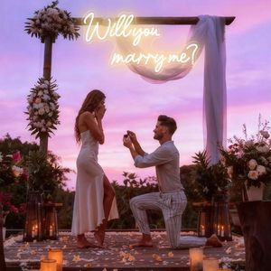 Panneau néon « Veux-tu m'épouser » 23,2 x 12,5 pouces, lumière LED avec variateur de luminosité à distance pour fête de fiançailles, demande en mariage, décoration de mariage - Product Image 5