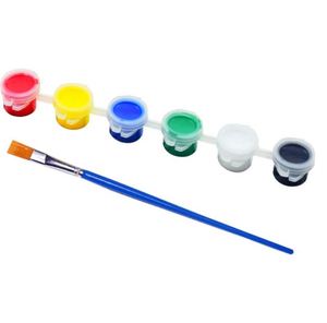 <b>Cheap</b> Price Wholesale Bulk Supply 6 Strip Pot 12 ml 24-Color Acrylic Paint Set with Brush for Glass Canvas Paper Custom Logo - Product Image 1