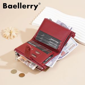 Baellerry Women's Short <b>Wallet</b> Red Lychee Texture Double Zipper Coin Purse Card <b>Holder</b> Everyday Use - Product Image 2