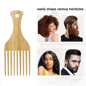 Peigne à cheveux en bambou naturel, peigne antistatique, peigne à dents larges, peigne pour le soin de la <span class=keywords><strong>barbe</strong></span>, <span class=keywords><strong>brosse</strong></span> à cheveux - Product Image 2