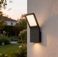 Applique murale LED en polycarbonate étanche en forme de L, orientée vers le bas, en aluminium, à intensité variable, blanc chaud, pour jardin, porche, villa