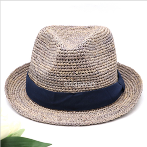 A Cheap Summer Beach Plain Straw Beach <span class=keywords><strong>Borsalino</strong></span> Fedora Hat Chapeaux pour hommes - Product Image 3