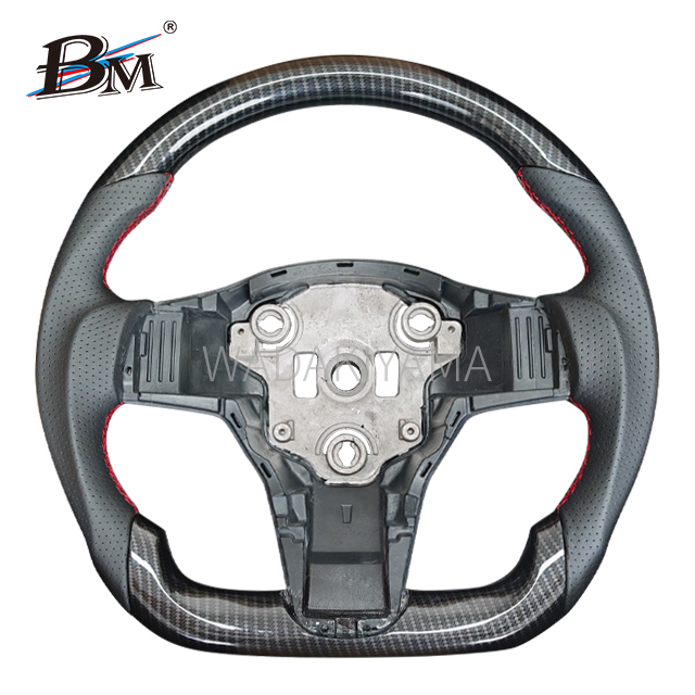 Aftermarket Copy Carbon Fiber Steering Wheel for Tesla Model 3 2017 to 2023 and Model Y 2019 to 2024 (China & US Versions)