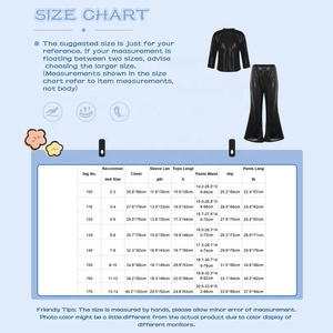 Ensemble deux pièces unisexe pour enfants de 2 à 14 ans, garçons et filles, en maille à paillettes, haut à manches longues, pantalon pattes d'éléphant, tenue disco des années 70, compétition - Product Image 6