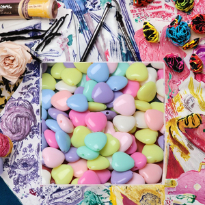 ลูกปัดอะคริลิกรูปดาวห้าแฉกและรูปหัวใจสีพีช ทำมือ จำนวน 10 ชิ้น รูขนาด 2 มม. สำหรับงาน DIY เครื่องประดับ - Product Image 3