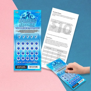 Billet de loterie à gratter personnalisé à haute sécurité avec impression numérique de données variables – Carte à gratter gagnante - Product Image 1