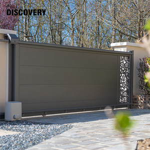 Porte coulissante en aluminium avec panneau de clôture en aluminium perforé, design de <span class=keywords><strong>portail</strong></span> principal découpé au <span class=keywords><strong>laser</strong></span> personnalisé - Product Image 2