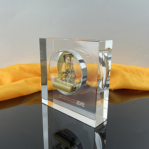 MH-BZ0133 bảng tinh thể Đồng hồ cơ khí 3D laser K9 trống bảng bàn đồng hồ cho quà lưu niệm quà tặng - Product Image 4