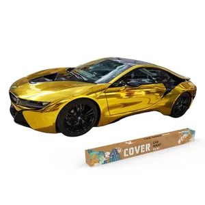 Autoaufkleber PVC-Spiegel Chrome Gold Autofolie Vinyl für Dekoration 1,52 * 18 m oder individuell angepasst