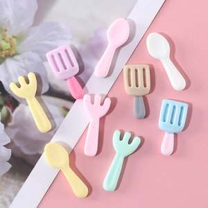 Cuillères, fourchettes, spatules en résine EVA, mini accessoires pour la décoration de téléphone, fournitures de bricolage, ensemble de couleurs pastel - Product Image 2