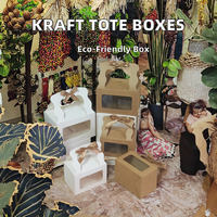 Boîte d'emballage personnalisée autoportante pour gâteaux, pains et pâtisseries, en papier recyclé de qualité alimentaire avec fenêtre de visualisation intégrée