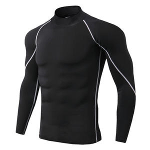 <span class=keywords><strong>T</strong></span>-<span class=keywords><strong>shirt</strong></span> à manches longues pour homme PRO Sports Running Col haut Automne Hiver Sweat-<span class=keywords><strong>shirt</strong></span> extensible à séchage rapide Pull-over pour adulte Fitness - Product Image 4