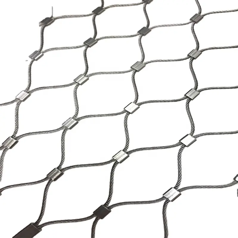 Durable de la cerca de malla de alambre de malla ss flexible de resorte de la cuerda de alambre de malla de red para el zoológico carcasa