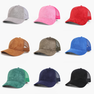 OEM ODM Suede Curved Brim Trucker <b>Cap</b> Adjustable Snapback Hat Mesh Back Breathable <b>Waterproof</b> Custom 3D Embroidery Baseball <b>Cap</b> - Product Image 2