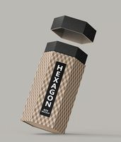 Emballage de luxe en tube hexagonal rigide noir pour le miel d'abeille, cadeaux naturels, emballage alimentaire de marque