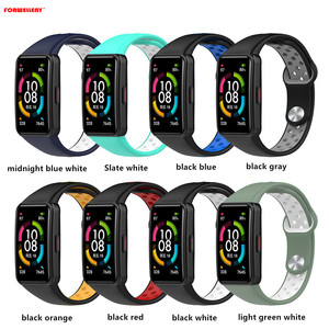 Outil gratuit <span class=keywords><strong>prix</strong></span> bon marché Hua wei honour <span class=keywords><strong>band</strong></span> <span class=keywords><strong>6</strong></span> global Silicone double couleur sport doux respirant matériau convivial Pulseira Correa - Product Image 1