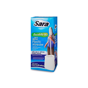 Portascopino WC Sara in Plastica Bianca con Spazzola per Pulizia del Bagno - Product Image 2