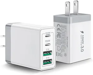 USB C壁式充电器40w快速USB C充电器块4端口PD电源适配器QC壁式插头多端口C型充电块立方体