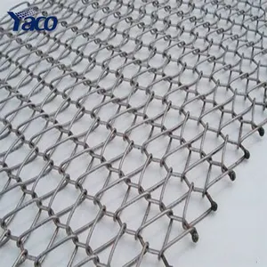 Trasportatore in rete metallica resistente al calore SS 304 0.4-3 m di larghezza e reti per vetri