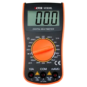 VICTOR VC830L Genggam 3 1/2 Digit Ukuran Kecil Mini Manual Rentang Baterai 9V untuk Multimeter Digital