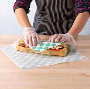 Papier Kraft Blanc Alimentaire Rouge et Blanc Uni en PE avec Logo Personnalisé Imprimé pour Emballage de Burgers et Sandwichs - Product Image 3