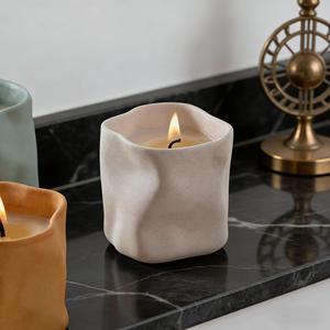 Handmade Ceramic Art <b>Candle</b> Set Minimalist Style Scented Soy <b>Wax</b> <b>Candle</b> Home Decoration Floral Plant Fragrance - Product Image 3