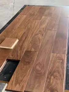 Prefinished Solid Amerika walnut hitam lantai kayu