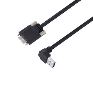 Cable USB 3.0 de 5 Gbps, Tipo A a Micro B en Ángulo Recto de 90 Grados, con Montaje en Panel y Bloqueo, Transferencia de Datos - Product Image 5