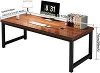 Bureau de Poste de Travail Informatique pour Petits Espaces, Table d'Étude de Bureau à Domicile en Bois Minimaliste Vintage avec Pieds Réglables