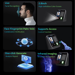JINGXIN Configuración multilingüe Escaneo de huellas dactilares Entrada de código QR Contraseña Reconocimiento facial Máquina de asistencia - Product Image 5