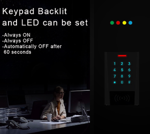 Control de acceso de relé dual impermeable independiente 12-28V AC/DC 13,56 MHz lector de teclado de tarjeta de código de proximidad Control de acceso de dos puertas - Product Image 4