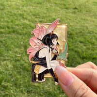 Badges personnalisés en émail, épingles à revers en émail dur personnalisées avec dégradé de paillettes, épingles à revers en verre teinté