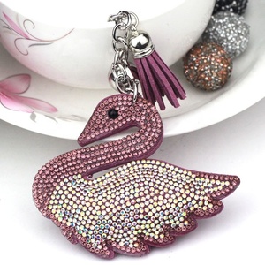 Latest Personalized Rhinestone Key Rings Holder <b>Animal</b> <b>Crystal</b> Swan Key Chain Bag Pendant Gift Wholesale - Product Image 1