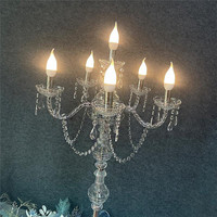 Lumière LED de sol en métal argenté pour mariage, guide lumineux en acrylique, chandelier pour salle de mariage, scène, décoration d'hôtel