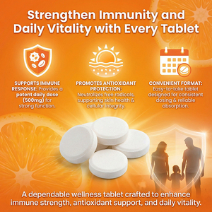 プライベートブランド持続放出型ビタミンC 500mg錠剤 抗酸化作用 GMP認証 短期有効期限 - Product Image 3