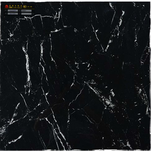 Carrelage en porcelaine noire 600x600 600x1200mm brillant imitation pierre pour murs et sols intérieurs de salle de bain - Product Image 1