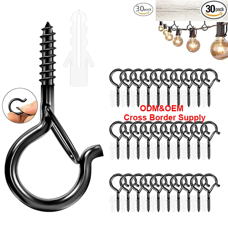 Outdoor String Lights Windproof Parafuso Teto Gancho Fivela De Segurança Design Q Hanger Hooks