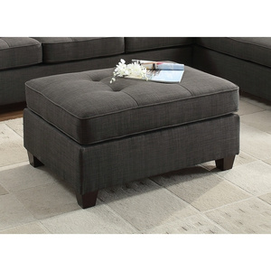 Dorris Fabric DB Cocktail Ottoman en couleur noir cendré Sièges tuftés Caractéristiques de rangement réglables pour la chambre à coucher Utilisation extérieure à l'hôpital - Product Image 2