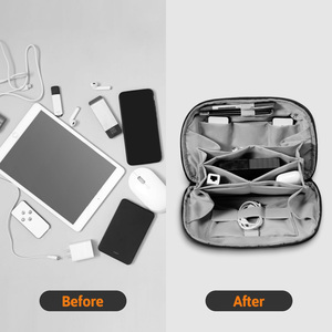 Étui organisateur électronique pour câbles et accessoires, sac de rangement de voyage en nylon durable avec plusieurs compartiments - Product Image 6