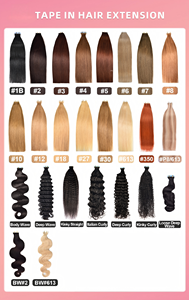 Extensions de <span class=keywords><strong>cheveux</strong></span> 100 % naturels à bandes adhésives, <span class=keywords><strong>cheveux</strong></span> vietnamiens vierges, trame invisible, noir naturel, qualité professionnelle - Product Image 3