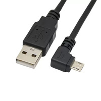 Kustom 1a 2a 3a 1m 2m 3m Transfer Data pendek pengisian Usb 2.0 pria ke kanan kiri sudut 90 derajat Data mikro B kabel Usb