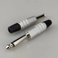 Prise mâle TS 1/4 pouce 6,35 mm plaquée or, connecteur audio métallique pour amplificateur de guitare, mixeur, réparation de câbles DIY