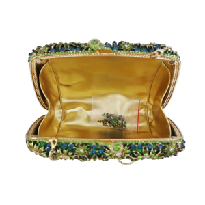 Bolsos <span class=keywords><strong>de</strong></span> Mano <span class=keywords><strong>de</strong></span> Alta Gama con Cristales para Mujer, Bolsos <span class=keywords><strong>de</strong></span> Fiesta con Flores <span class=keywords><strong>de</strong></span> <span class=keywords><strong>Diente</strong></span> <span class=keywords><strong>de</strong></span> León Verdes y Diamantes, Bolsos <span class=keywords><strong>de</strong></span> Noche con Pedrería - Product Image 4
