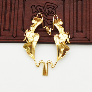 Épingle à cheveux à motif de nuages porte-bonheur, plaqué or, 15 cm, fait à la main, pour accessoire de coiffure Hanfu - Product Image 1