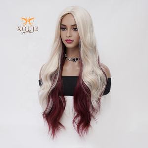 Perruque en fibre haute température transparente réglable rouge doré sans lacet pour femmes, usage quotidien, costumes de fête, <span class=keywords><strong>cheveux</strong></span> longs bouclés - Product Image 3