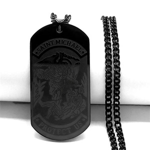 Collar KOMI de San Miguel para hombre, collares con colgante de medallón de Arcángel de protección para oración religiosa, collar de cadena de 24 pulgadas - Product Image 6
