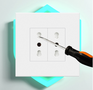 White <b>Wall</b> <b>Socket</b> 2 Outlets Standard Grounding 220V 10A PC Material Residential Use - Product Image 1