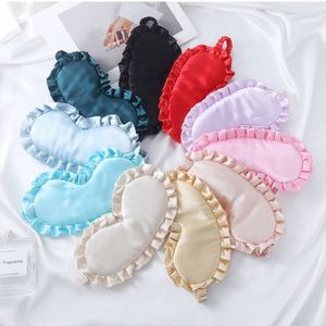 High Quality XR Ruffle Silk Fabric Cotton Material Breathable Eyemask with Shading <b>Light</b> Feature for Better <b>Sleep</b> at Home - Product Image 1