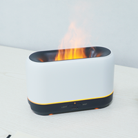 Diffuseur d'huiles essentielles ultrasonique rectangulaire TST-1692 avec effet de flamme LED et brume
