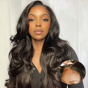 Wholesale 4x6 Lace Closure Wigs Vendors No Glue 100% Cuticle Aligned Human Hair Wig Natural Raw Indian Temple Glueless Wigs